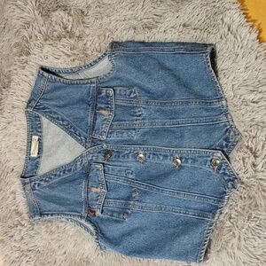 Union Bay sleeveless button up blue jean vest size large